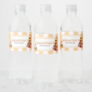 Locally Grown Pumpkin Baby Shower Water Bottle Label