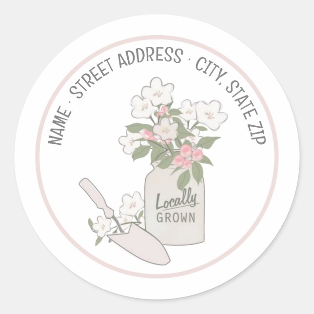 Locally Grown Return Address Sticker (Front)
