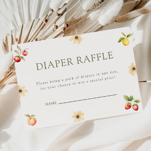 Locally Grown Rustic Baby Shower Diaper Raffle Enclosure Card