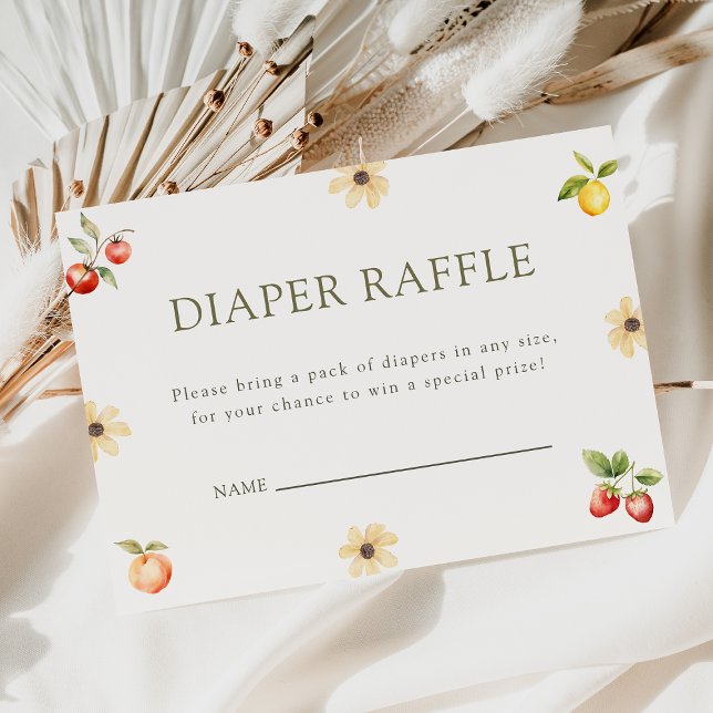 Locally Grown Rustic Baby Shower Diaper Raffle Enclosure Card (Creator Uploaded)