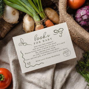 Locally Grown Rustic Farmer’s Market Books Baby Enclosure Card