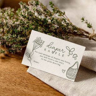 Locally Grown Rustic Farmer’s Market Diaper Raffle Enclosure Card