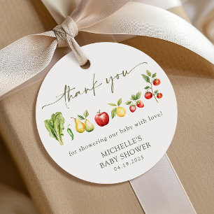 Locally Grown Rustic Farmers Market Baby Shower Favour Tags