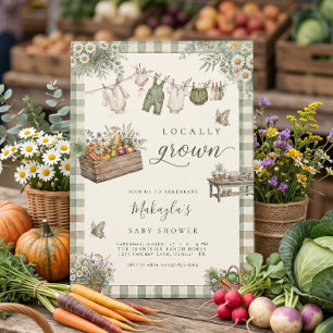 Locally Grown Rustic Farmer's Market Baby Shower Invitation