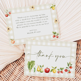 Locally Grown Rustic Farmers Market Baby Shower Thank You Card
