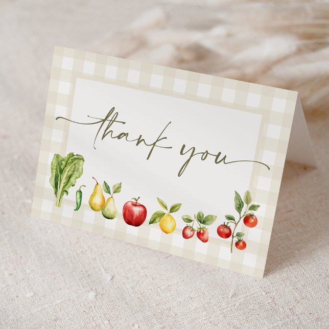 Locally Grown Rustic Farmers Market Baby Shower Thank You Card (Creator Uploaded)
