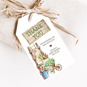 Locally Grown Rustic Market Baby Shower Favour Tag