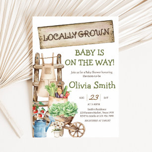 Locally Grown Rustic Market Baby Shower Invitation
