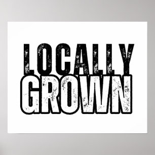 Locally Grown Sign, Farmers Market Poster, Rustic Poster