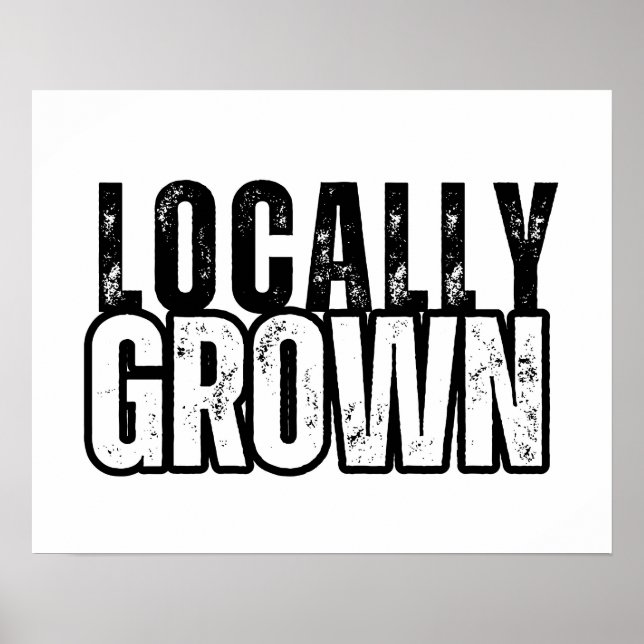 Locally Grown Sign, Farmers Market Poster, Rustic Poster (Front)