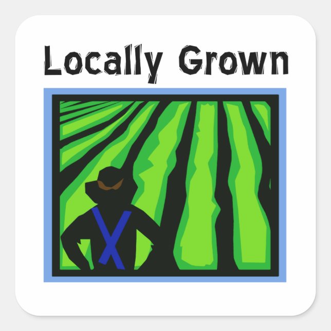 Locally Grown Square Sticker (Front)
