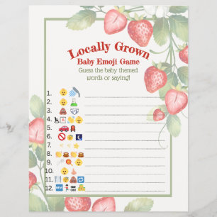 Locally Grown Strawberry Baby Emoji Game Flyer