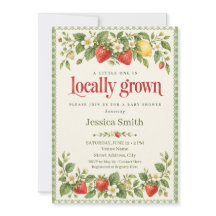 Locally Grown Strawberry Gingham Baby Shower
