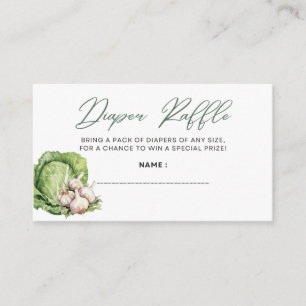 LOCALLY GROWN THEME - DIAPER RAFFLE - GREEN ENCLOSURE CARD
