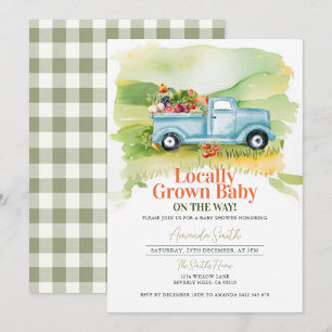 Locally Grown Truck Baby Shower Gender Neutral Invitation