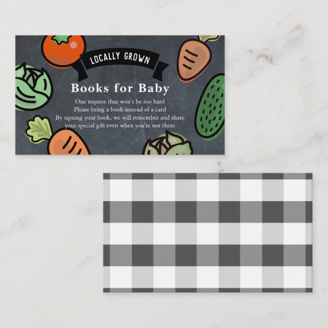 Locally Grown Vegetable Chalkboard Books for Baby Enclosure Card (Front/Back)