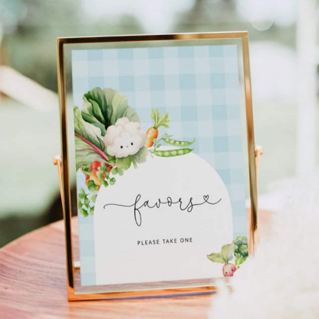 Locally grown vegetables blue baby shower Favours Poster (Creator Uploaded)