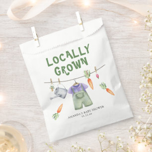 Locally grown vegetables watercolor baby shower favour bags