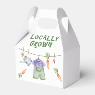 Locally grown vegetables watercolor baby shower favour box
