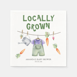 Locally grown vegetables watercolor baby shower  napkin