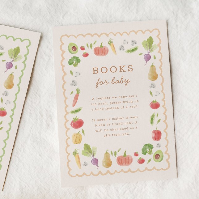 Locally Grown Veggies Books for Baby Enclosure Card (watercolor vegetables books for baby insert card)