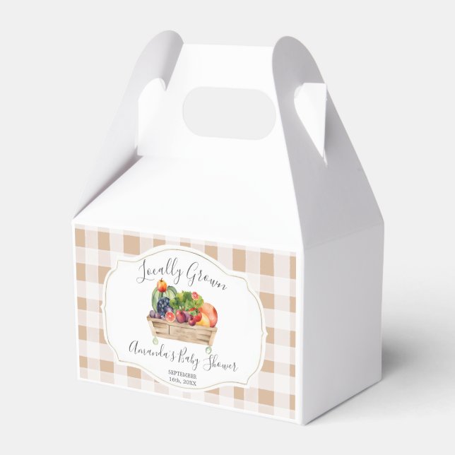 Locally Grown Veggies Farmer Market Baby Shower Favour Box (Front Side)