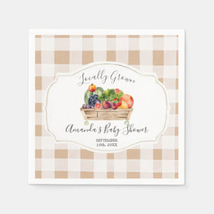 Locally Grown Veggies Farmer Market Baby Shower Napkin