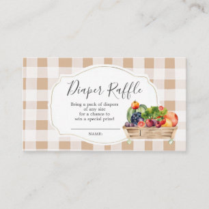 Locally Grown Veggies Farmer Market Diaper Raffle Enclosure Card