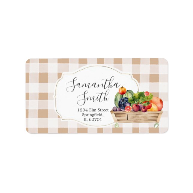 Locally Grown Veggies Farmers Market Address Label (Front)