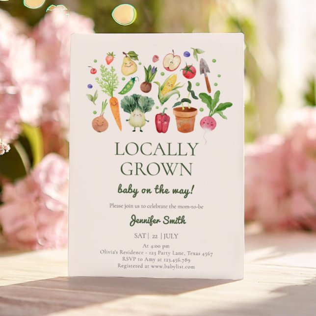 Locally Grown Veggies Farmers Market Baby Shower Invitation (Creator Uploaded)