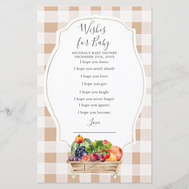 Locally Grown Veggies Farmers Wishes for Baby (Front)