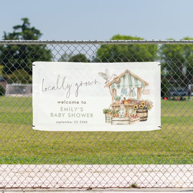 Locally Grown Welcome Baby Shower Banner (Insitu)