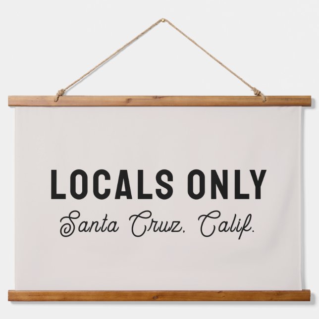 Locals Only Sign Custom Name Beach House Decor Hanging Tapestry (Front)