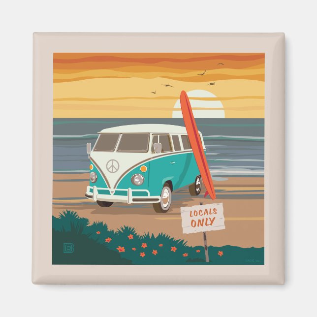 Locals Only | VW Surf Van Magnet (Front)