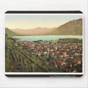 Locarno, general view, Tessin, Switzerland vintage Mouse Mat