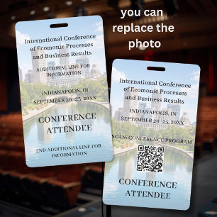 *Location Replaceable Photo Conference Attendee ID Badge