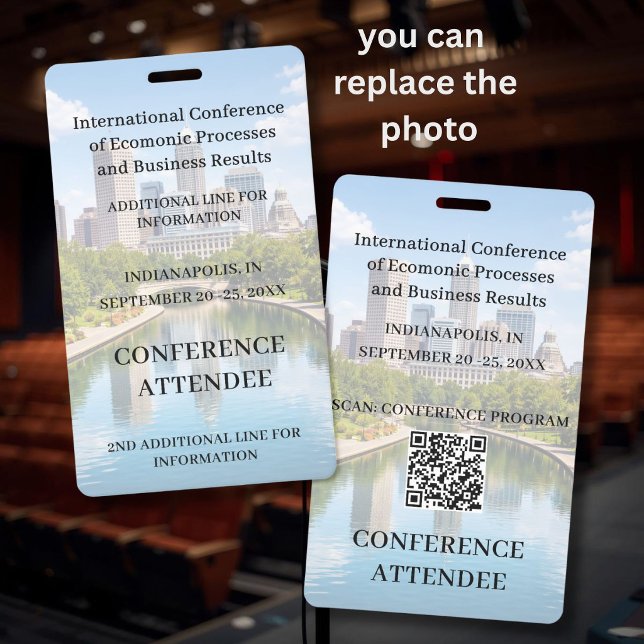 *Location Replaceable Photo Conference Attendee  ID Badge (Creator Uploaded)
