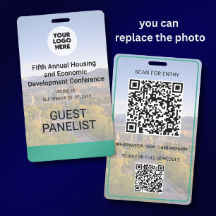 Location Replaceable Photo QR Logo Conference ID Badge