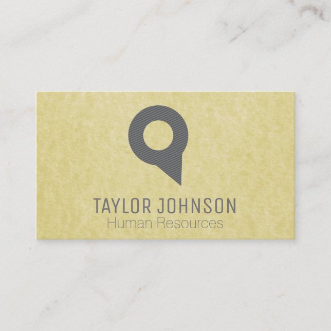 Locator Pin | Parchment Business Card (Front)