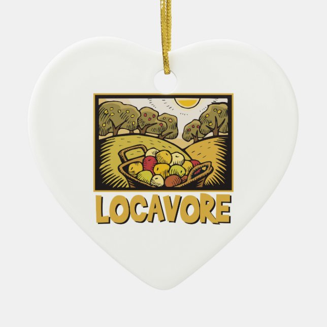 Locavore Slow Food Ceramic Tree Decoration (Front)