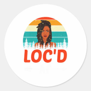 Locd Af Black Pride History Month Black Afro Gir T Classic Round Sticker
