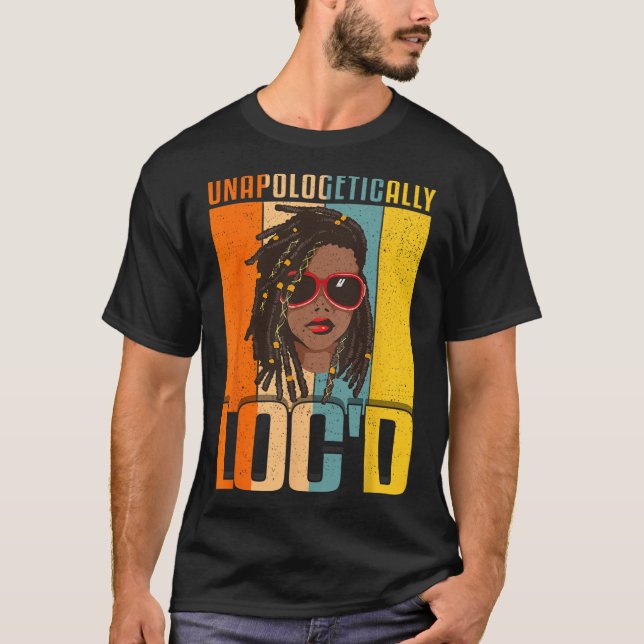 Loc'd Black Queen Melanin Loc'd Hair  T-Shirt (Front)