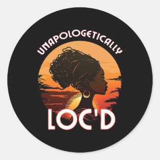Loc'd Black Women Queen Sisterlocks Melanin  Classic Round Sticker