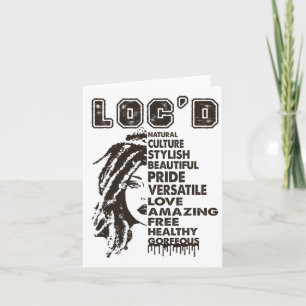 Loc'd Hair Black Queen Black History Month Afro Wo Card