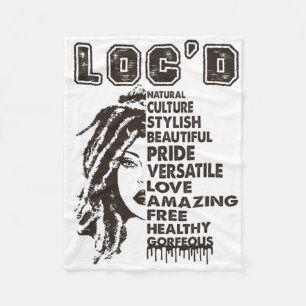 Loc'd Hair Black Queen Black History Month Afro Wo Fleece Blanket
