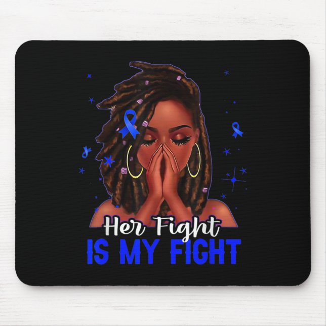 Loc'd Hair Black Woman Her Fight Is My Fight Diabe Mouse Mat (Front)