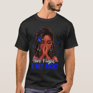 Loc'd Hair Black Woman Her Fight Is My Fight Diabe T-Shirt