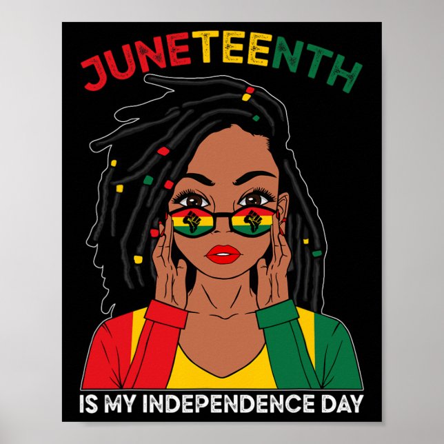 Loc'd Hair Black Woman Juneteenth Is My Independen Poster (Front)
