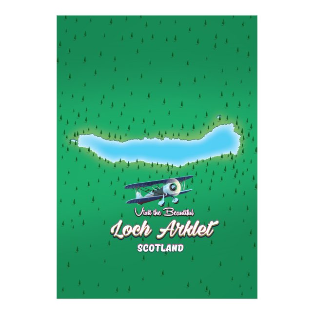 loch Arklet map Scotland vintage map Photo Print (Front)