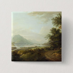Loch Awe, Argyllshire, c.1780-1800 (oil on canvas) 15 Cm Square Badge